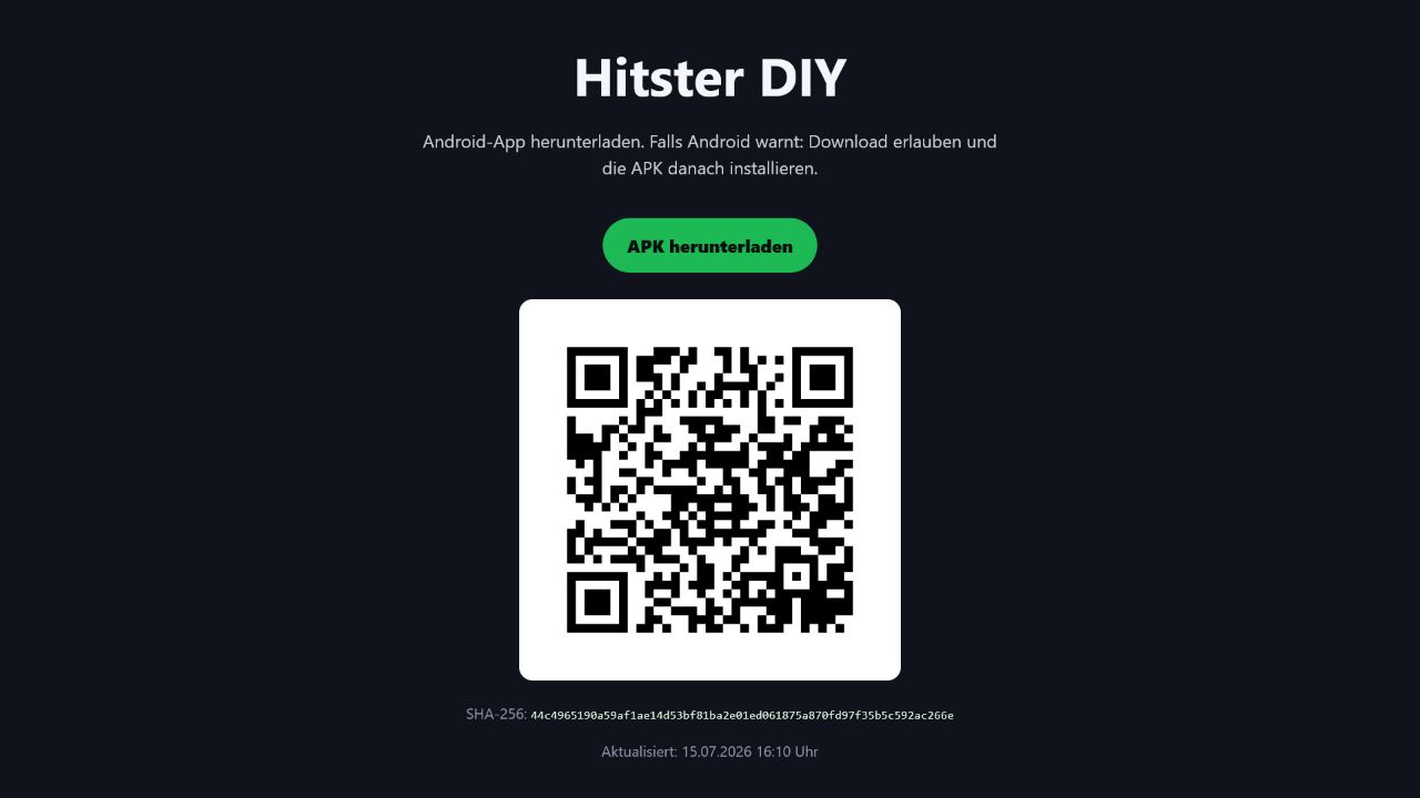 Screenshot der Hitster DIY Downloadseite